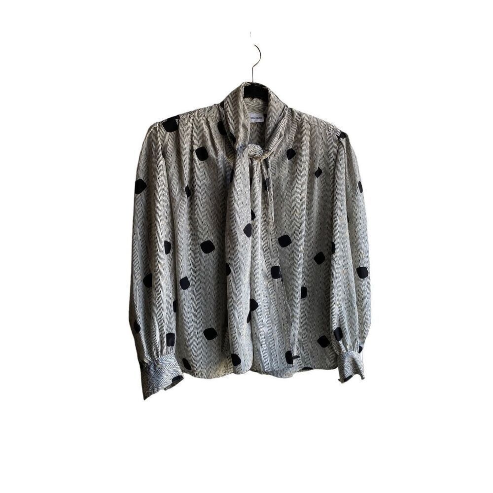 JH collections, vintage, women’s polkadot, long sleeve blouse, size 6
